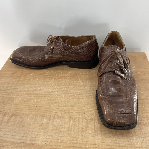 DAVID EDEN OSTRICH LEG DRESS SHOES MEN SIZE 10 BROWN - Picture 3 of 7
